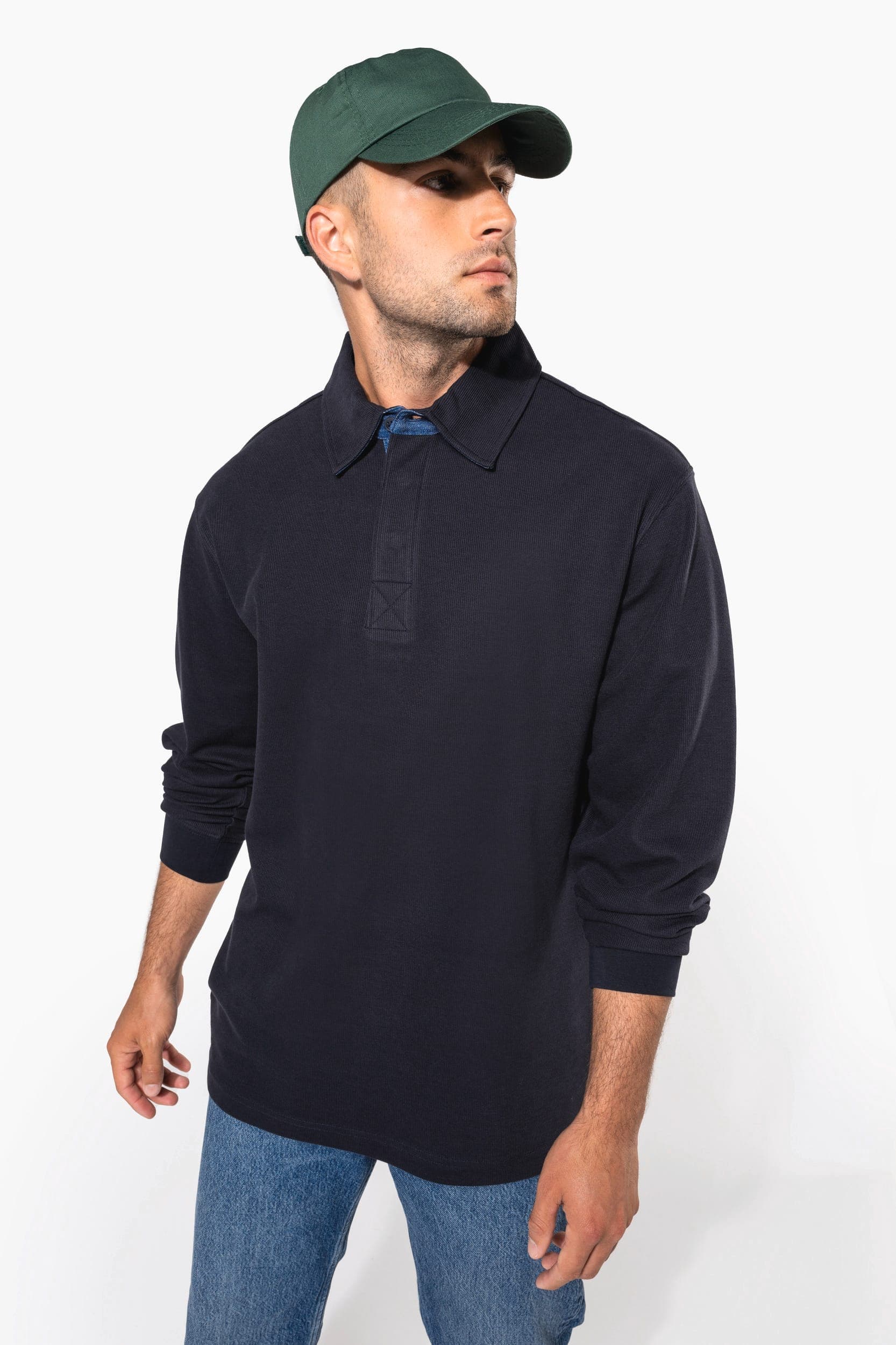 French rib > polo côtelé manches longues Kariban