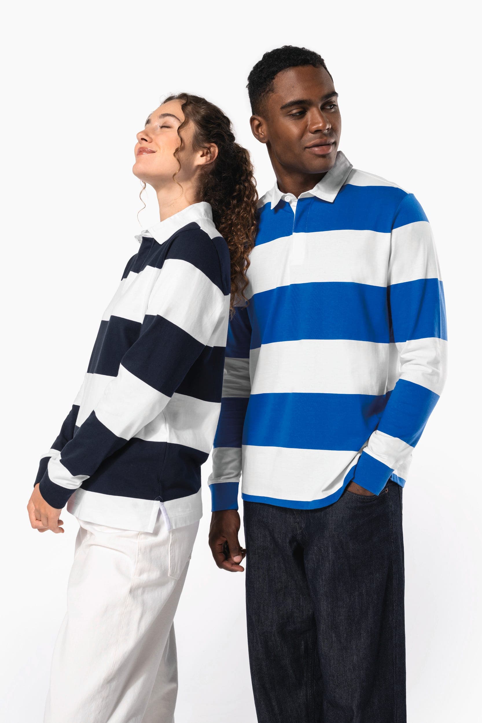 Polo rugby rayé manches longues unisexe Kariban