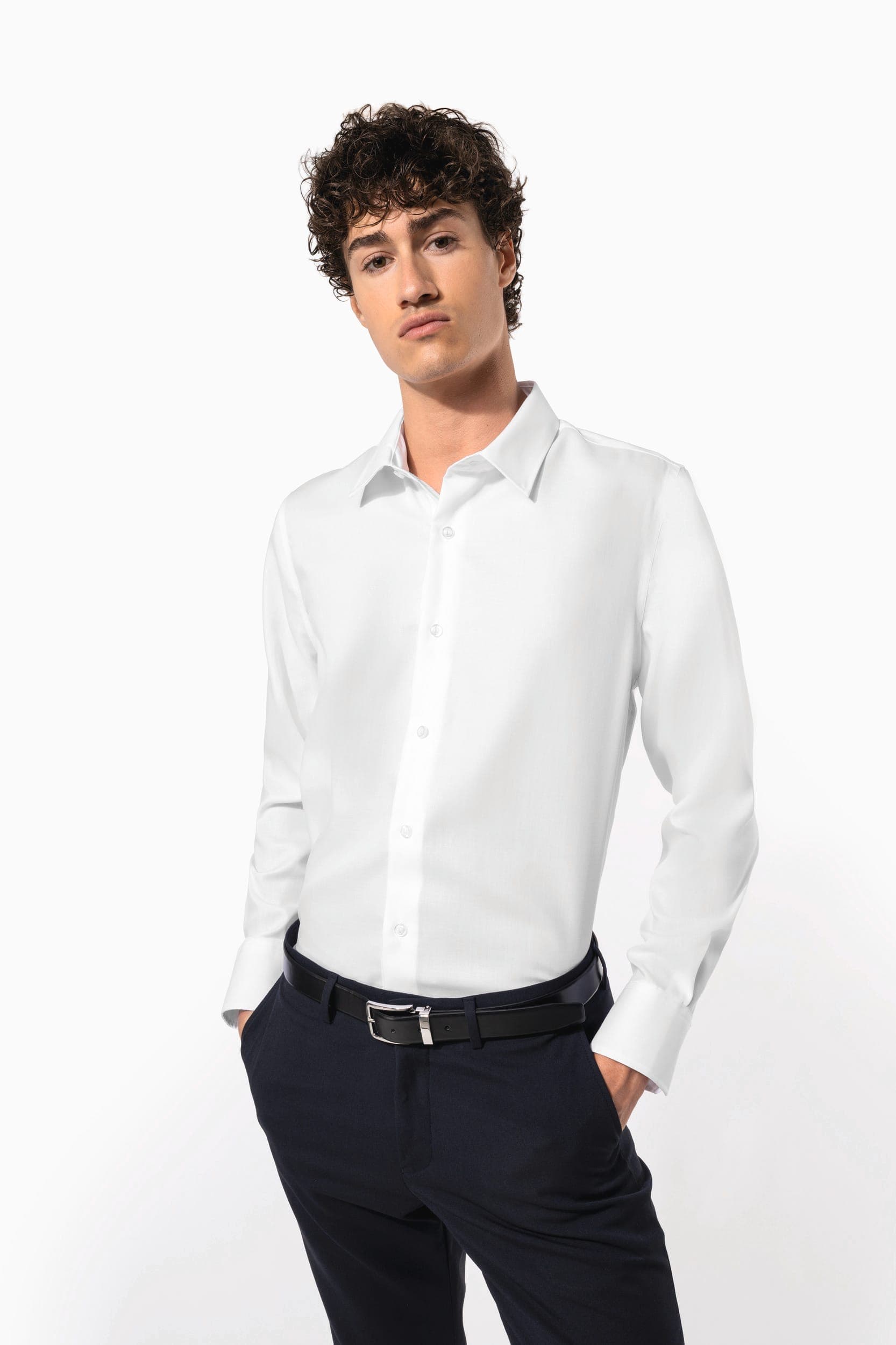 Chemise ajustée manches longues sans repassage Kariban