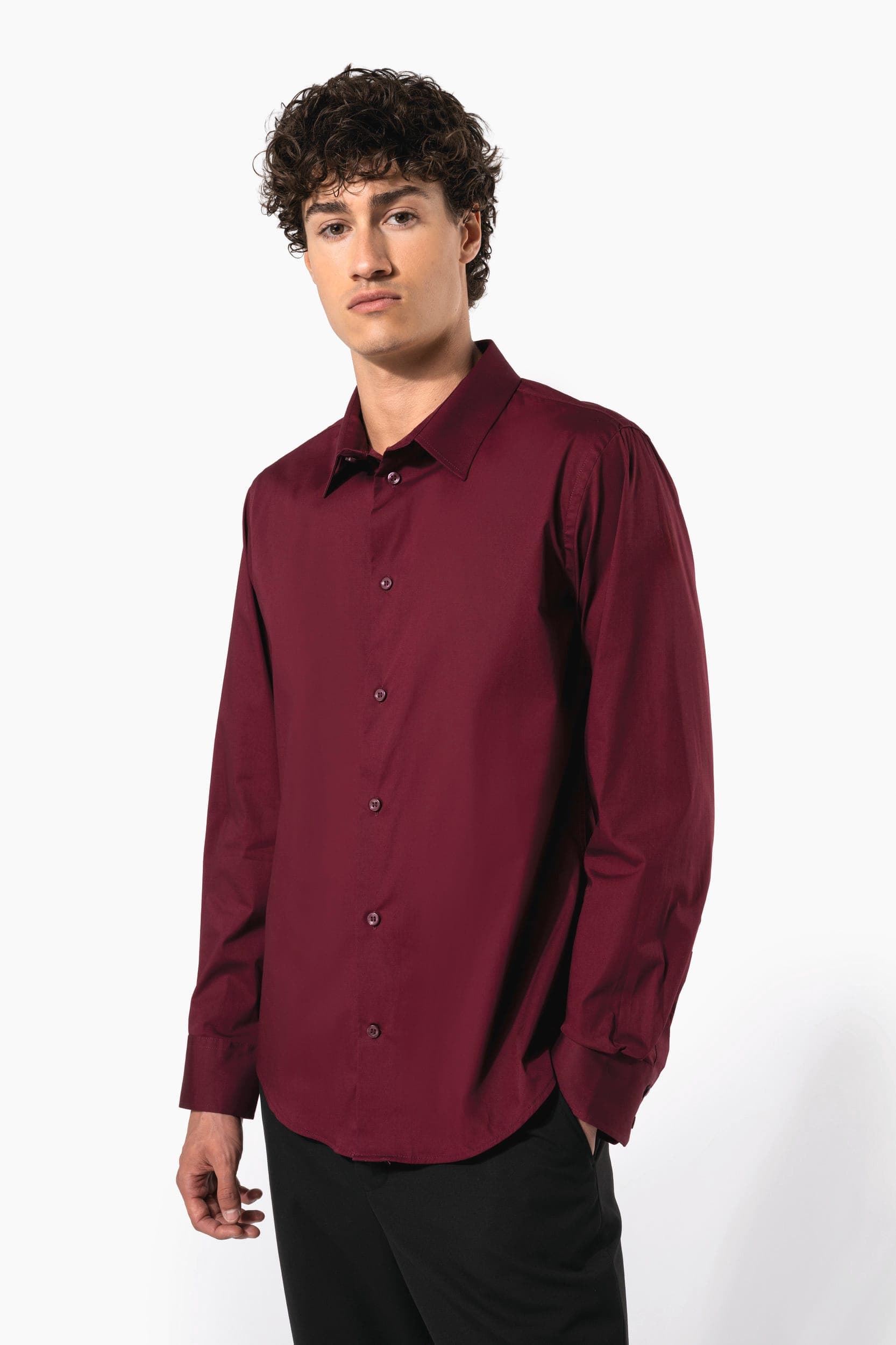 Chemise coton / élasthanne manches longues homme Kariban