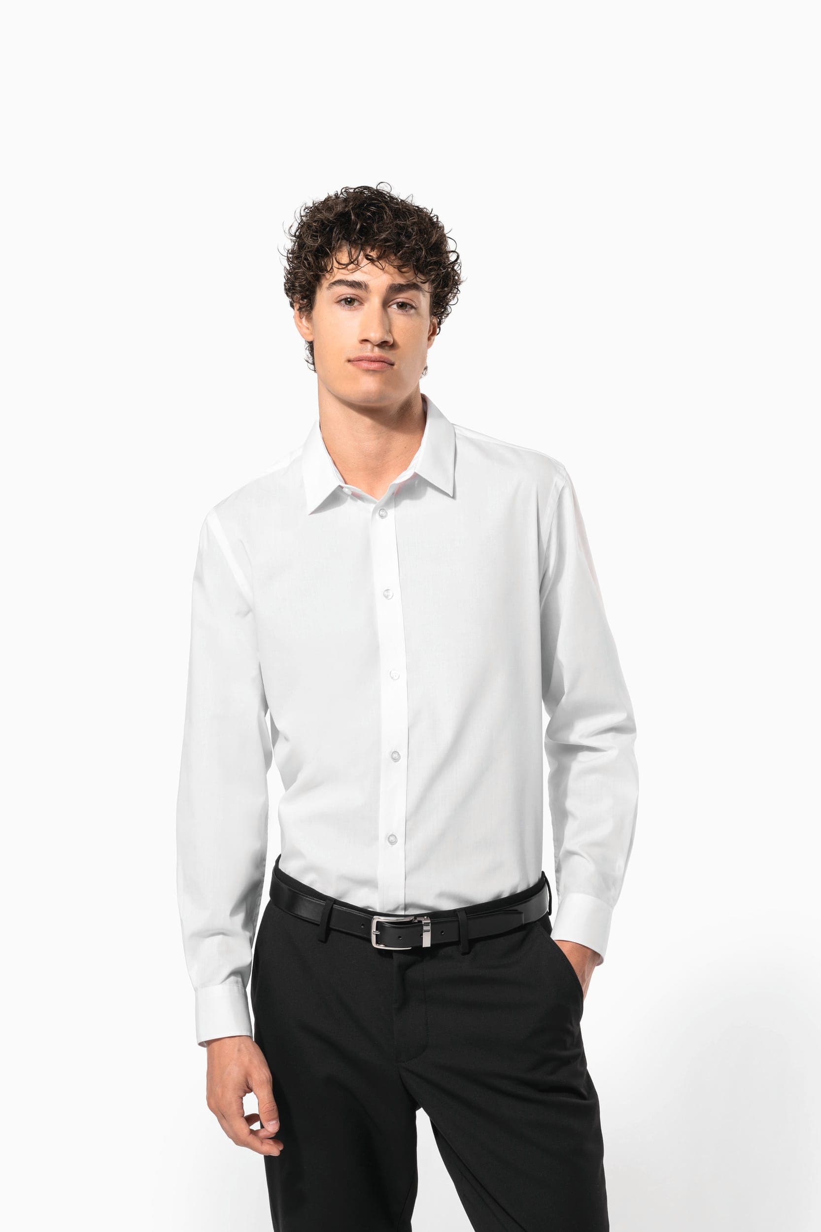 Chemise popeline polycoton sans poche entretien facile homme Kariban