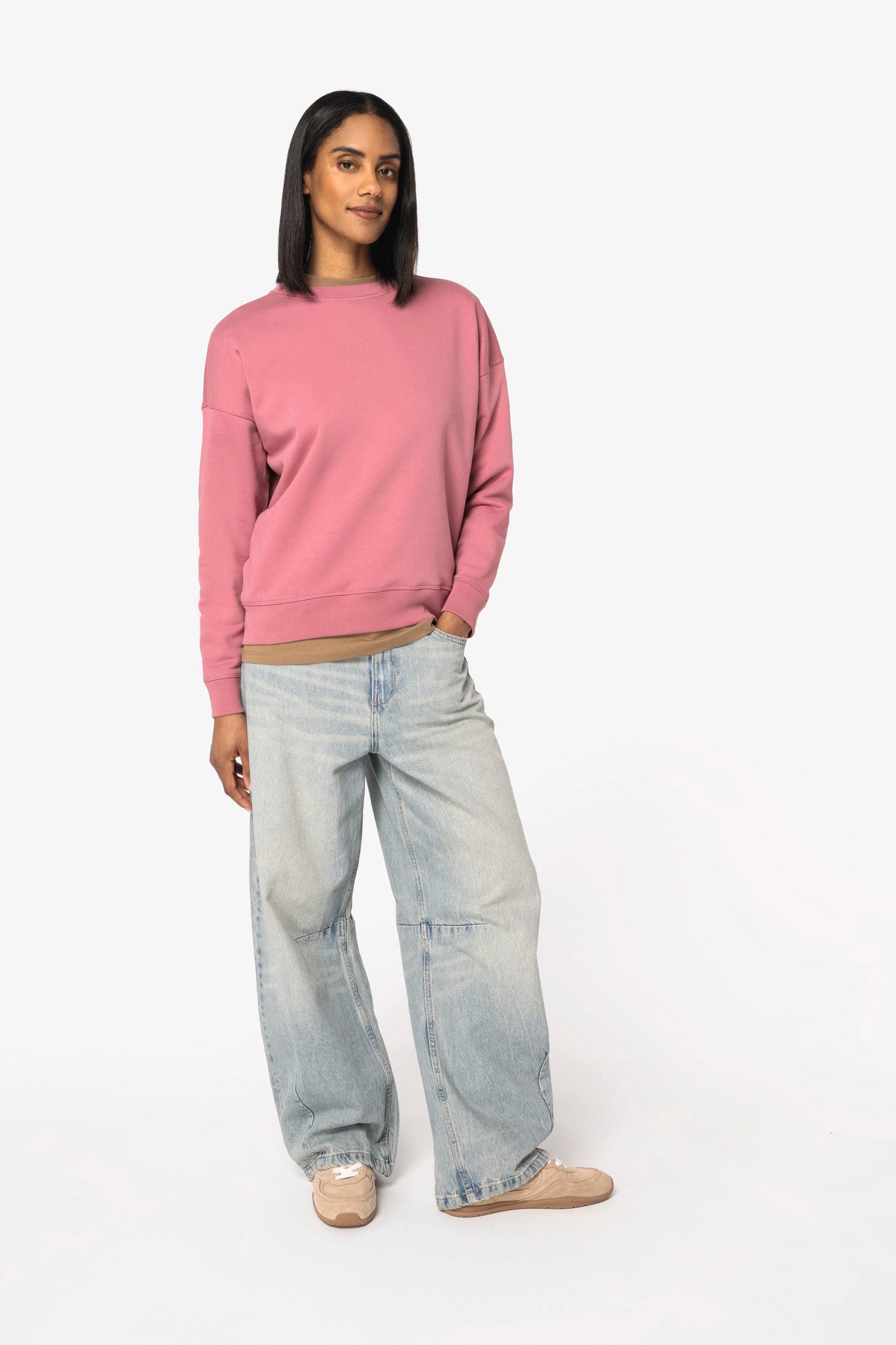 Sweat-shirt écoresponsable à col rond à épaules tombantes femme Native Spirit