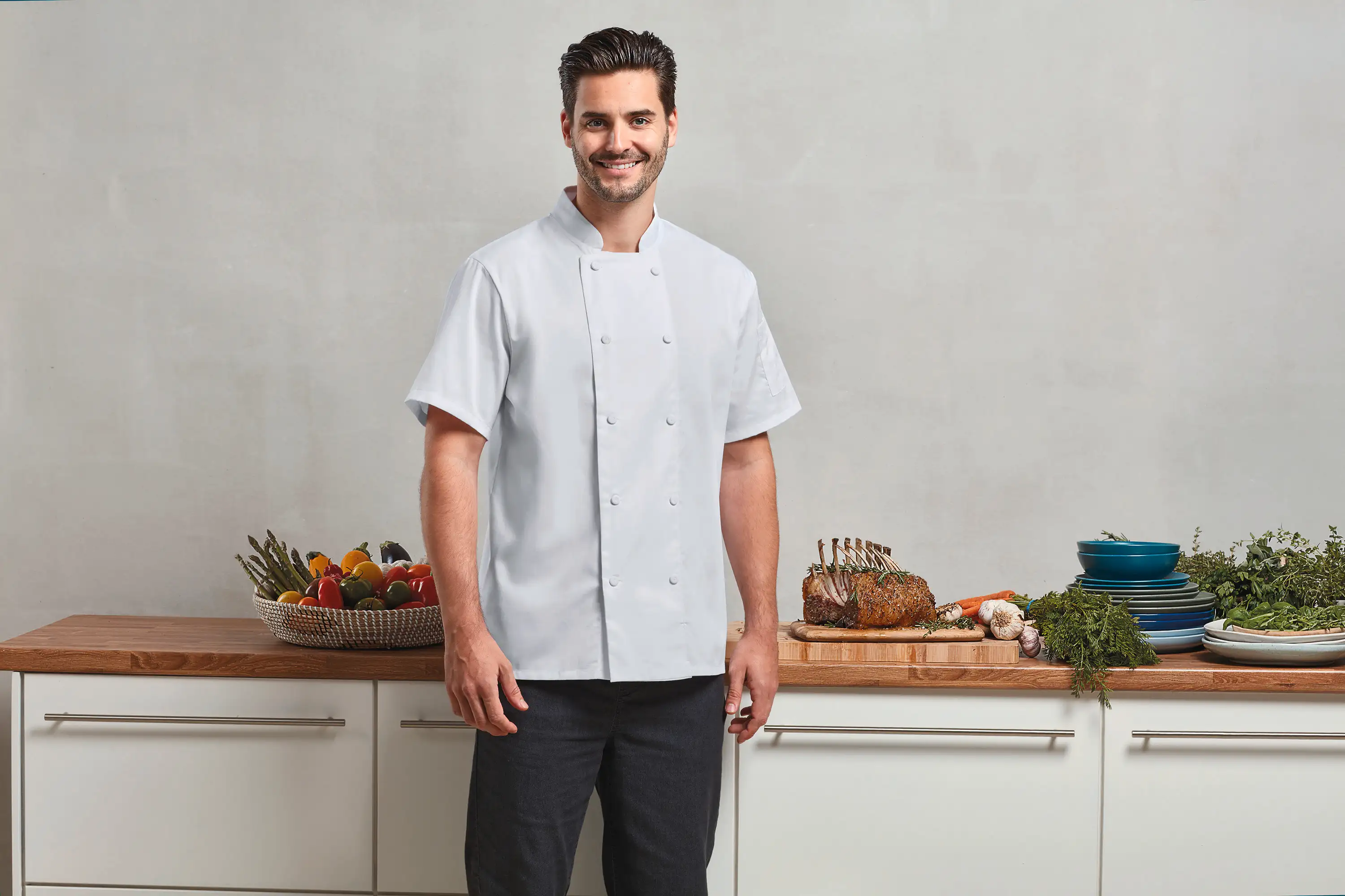 Veste chef cuisinier manches courtes Coolchecker® Premier